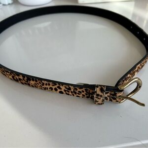 Leopard calf hair belt